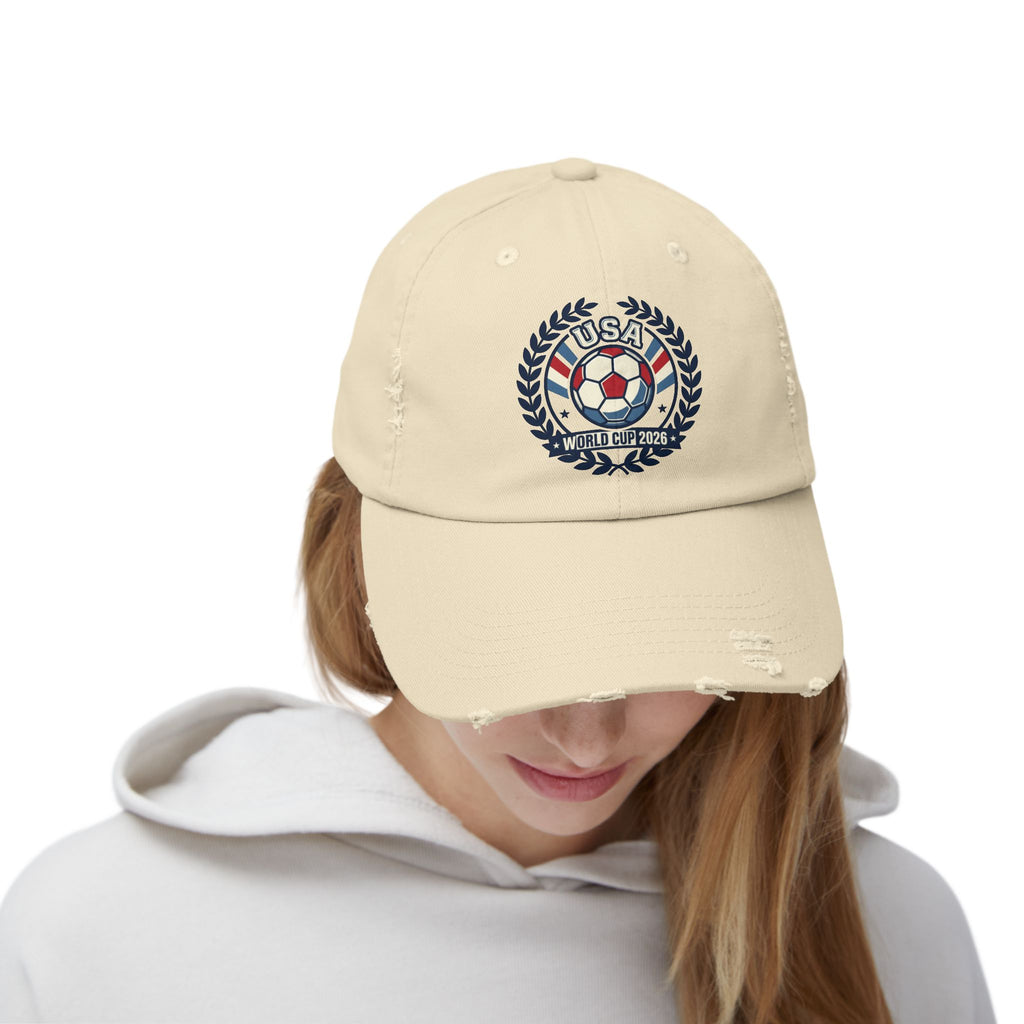 USA World Cup 2026 Soccer Distressed Cap