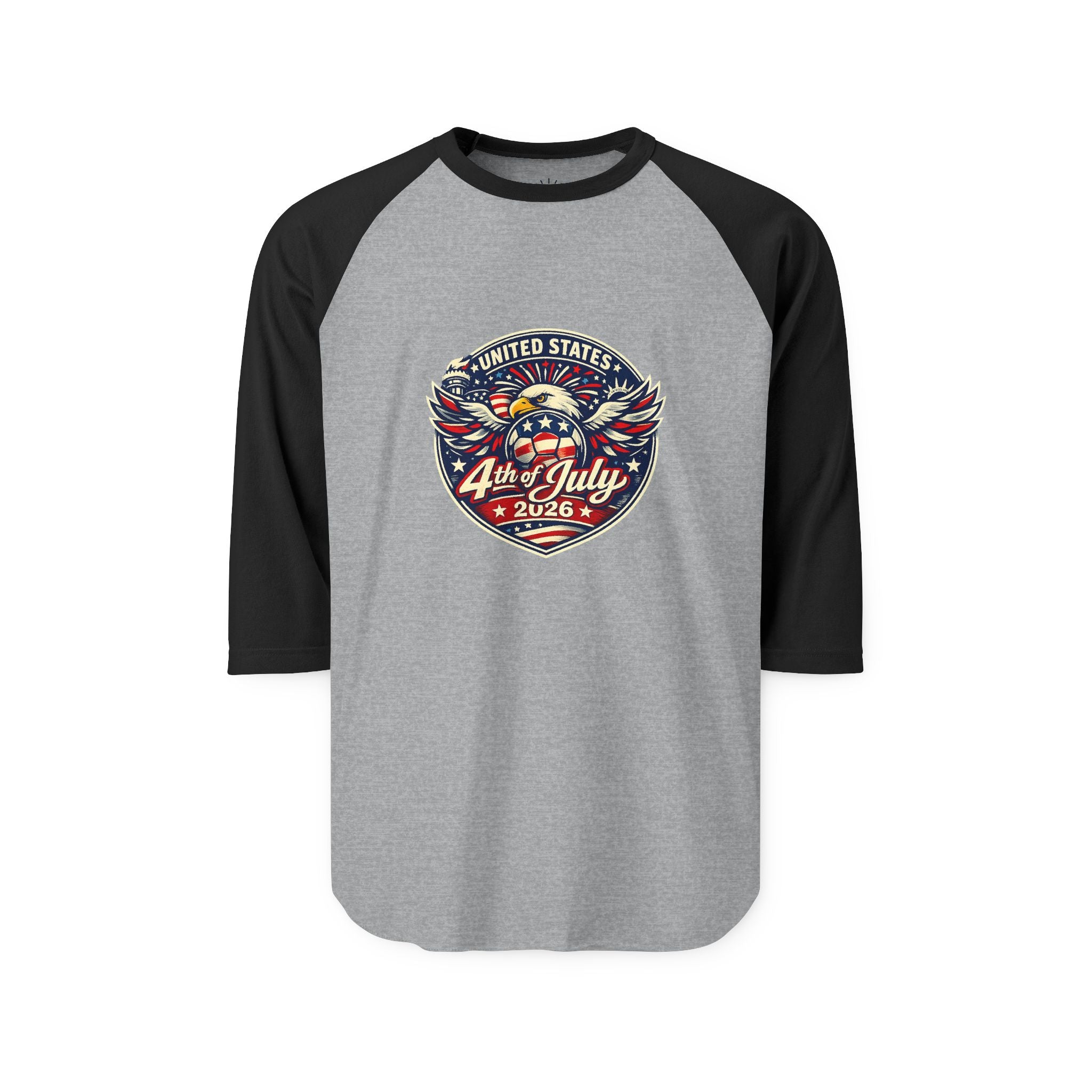 4th of July Raglan Shirt - USA Eagle Vintage Independence Day Baseball Tee