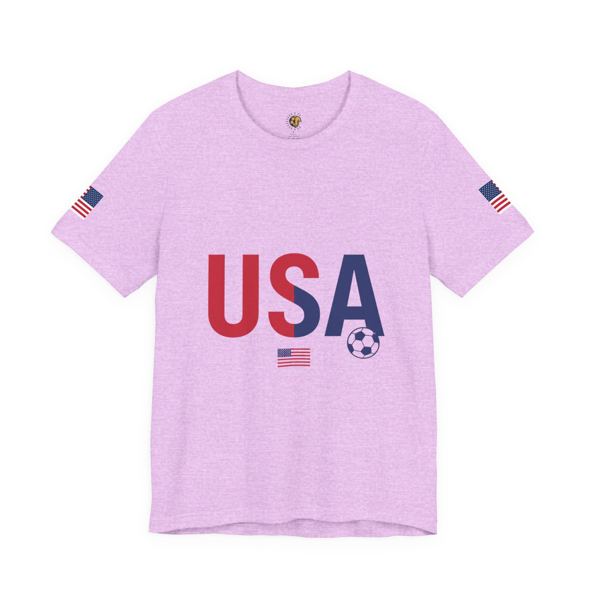 USA Soccer Tee — Patriotic Soccer Ball & Flag Shirt