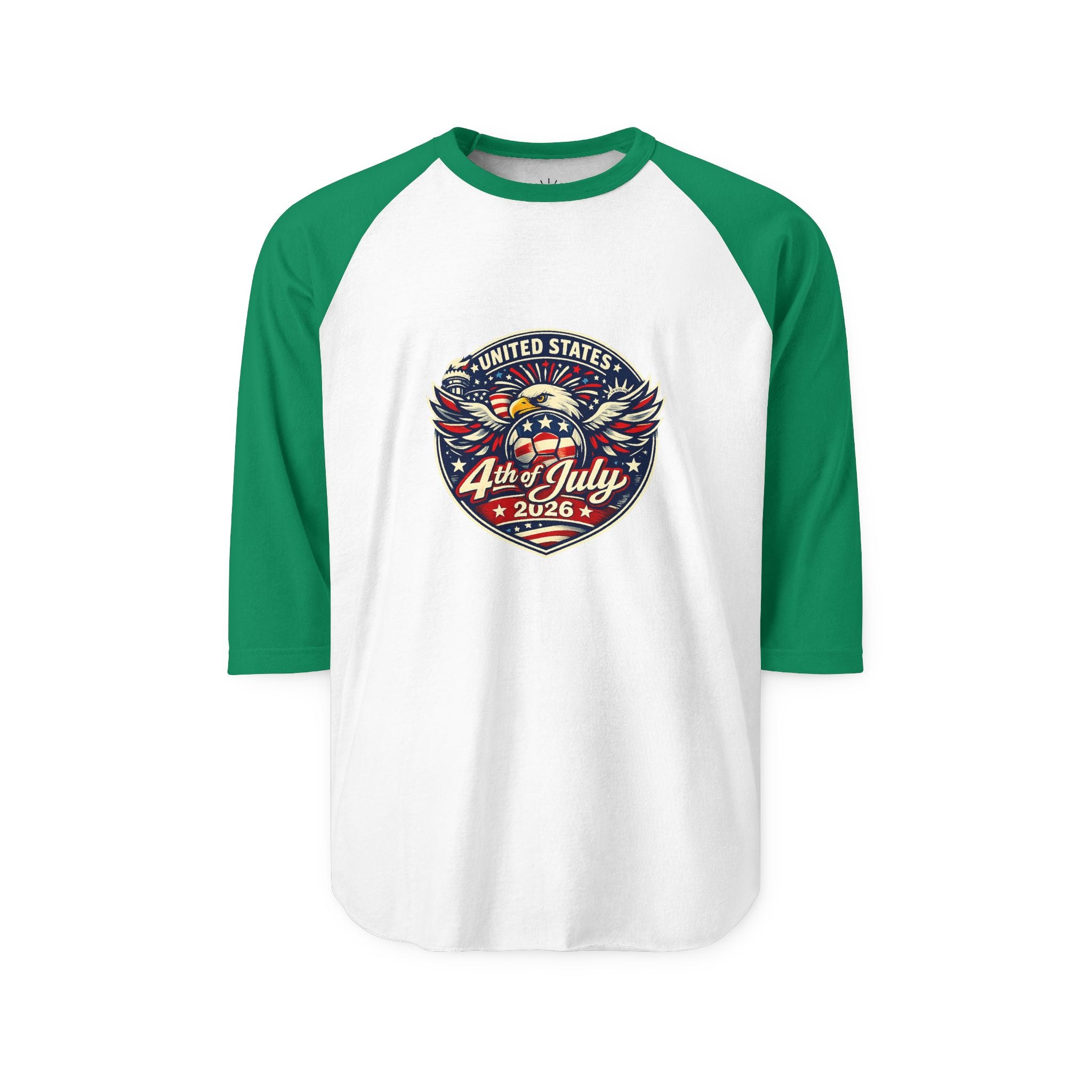 4th of July Raglan Shirt - USA Eagle Vintage Independence Day Baseball Tee