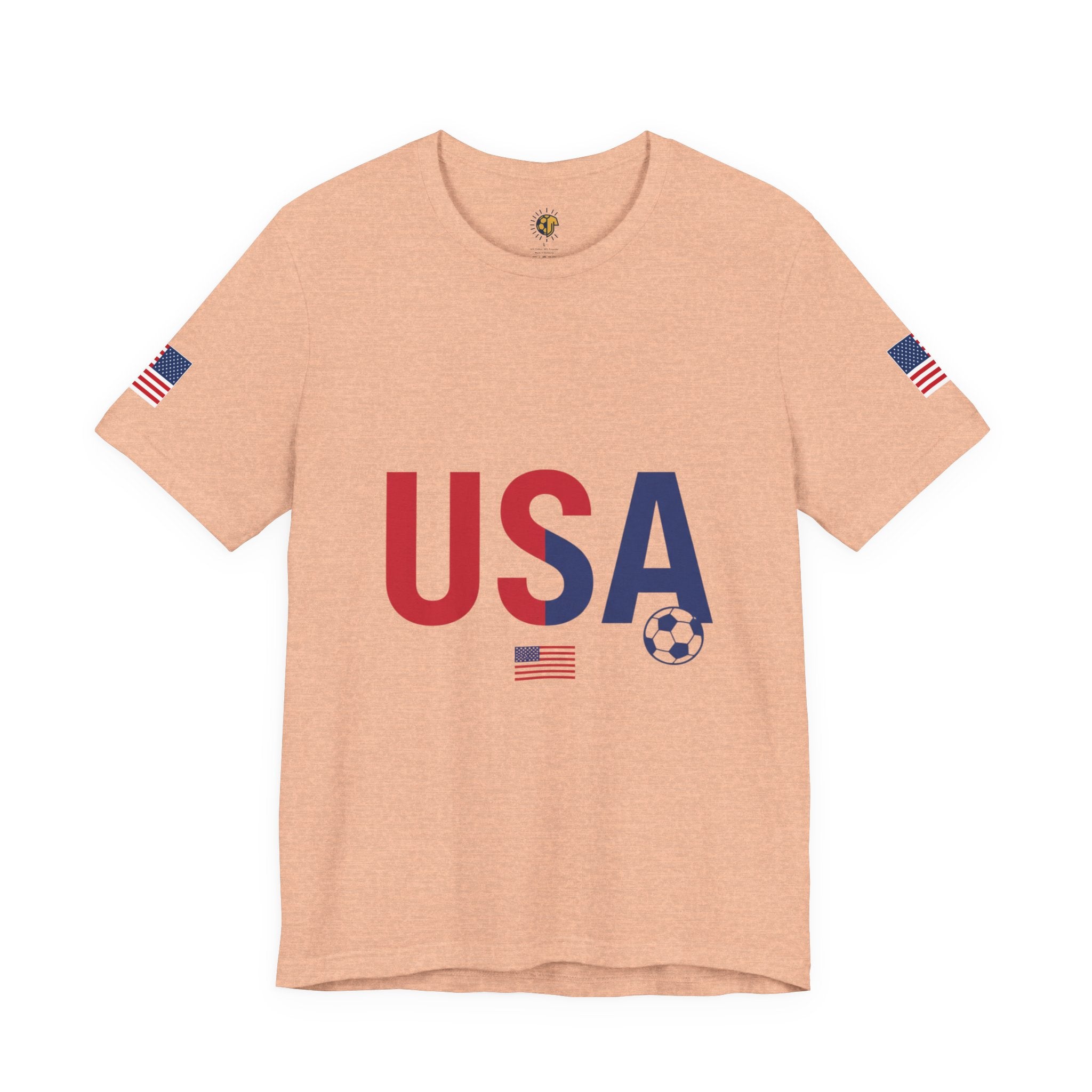 USA Soccer Tee — Patriotic Soccer Ball & Flag Shirt