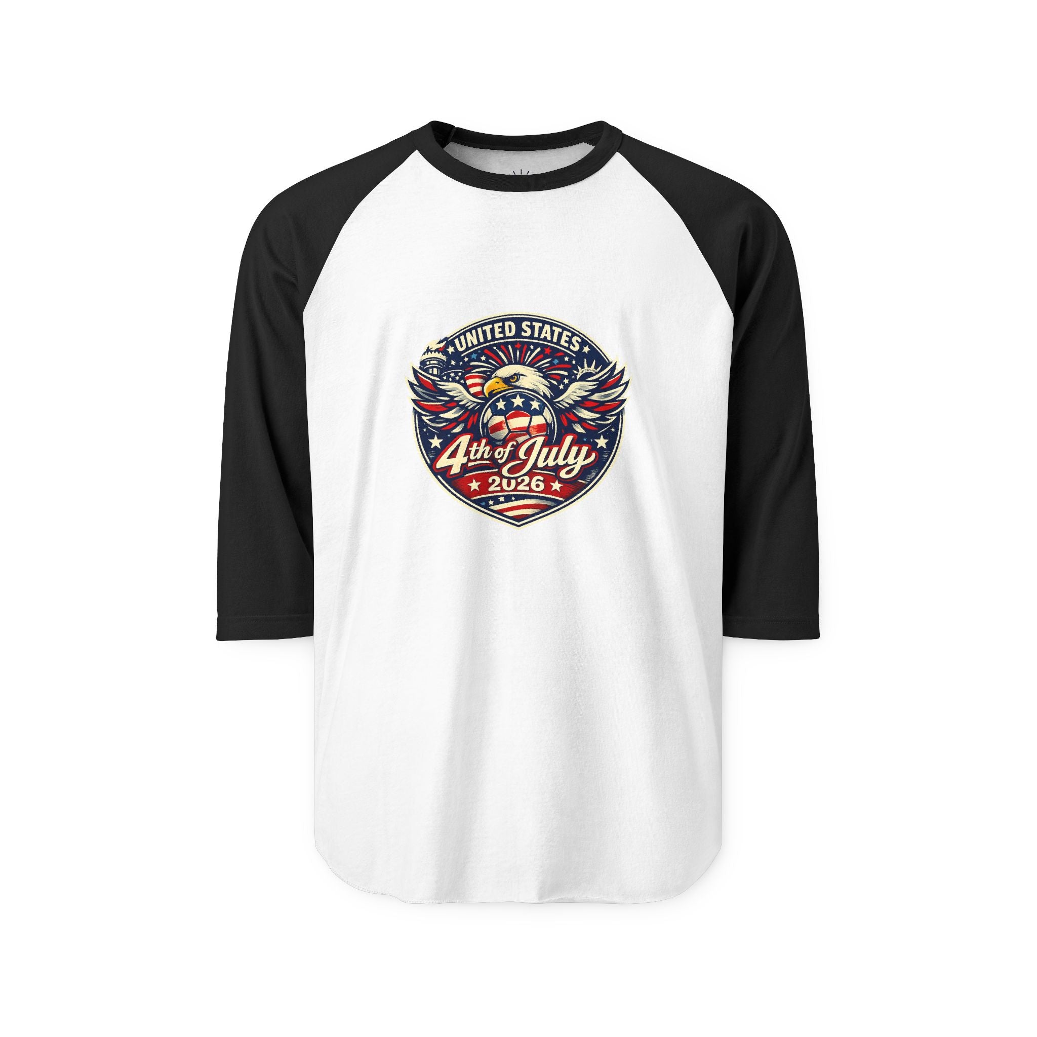4th of July Raglan Shirt - USA Eagle Vintage Independence Day Baseball Tee