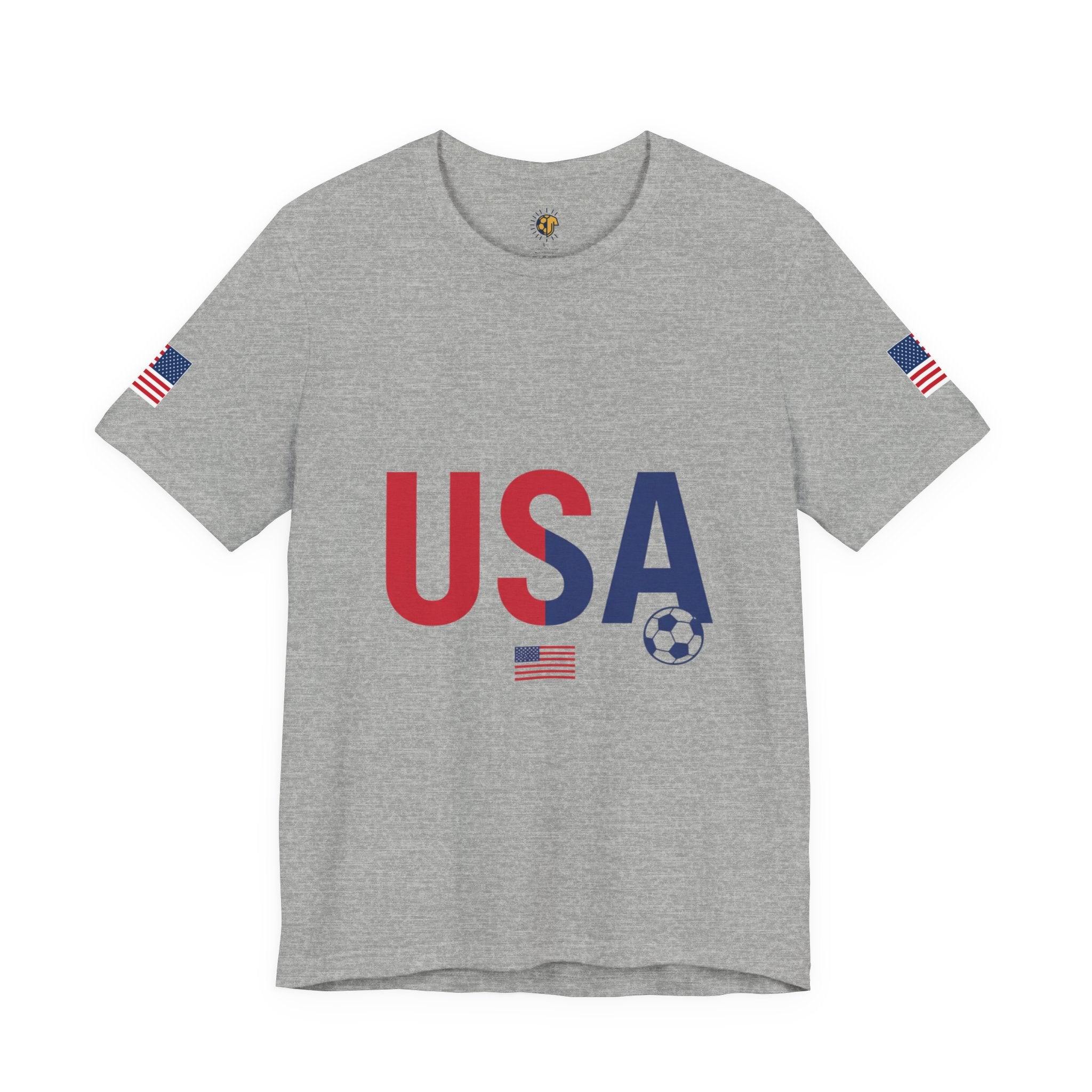 USA Soccer Tee — Patriotic Soccer Ball & Flag Shirt