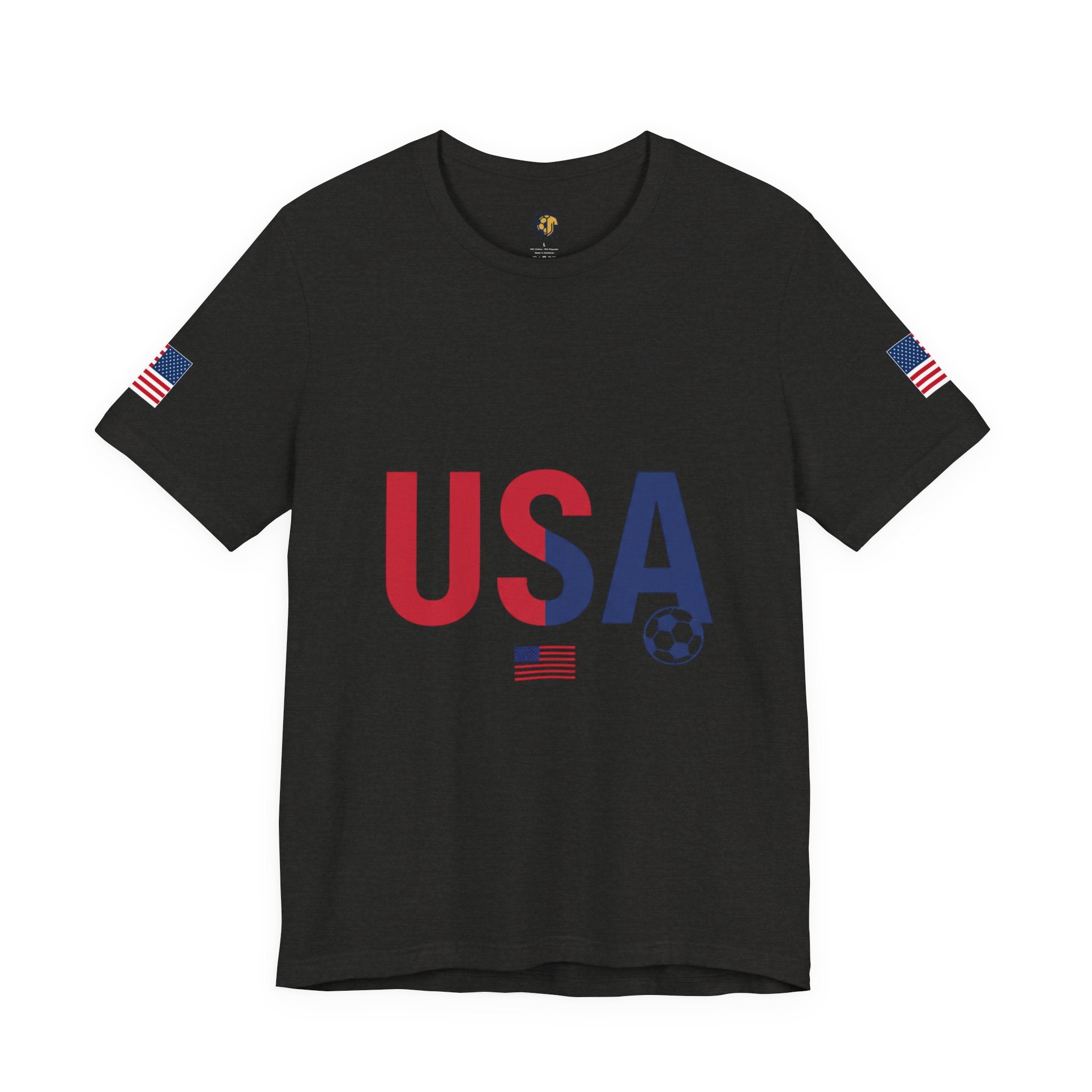 USA Soccer Tee — Patriotic Soccer Ball & Flag Shirt