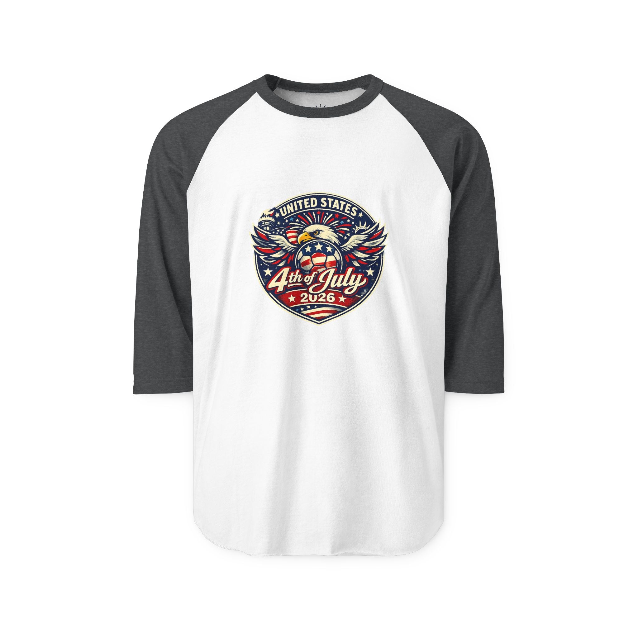4th of July Raglan Shirt - USA Eagle Vintage Independence Day Baseball Tee