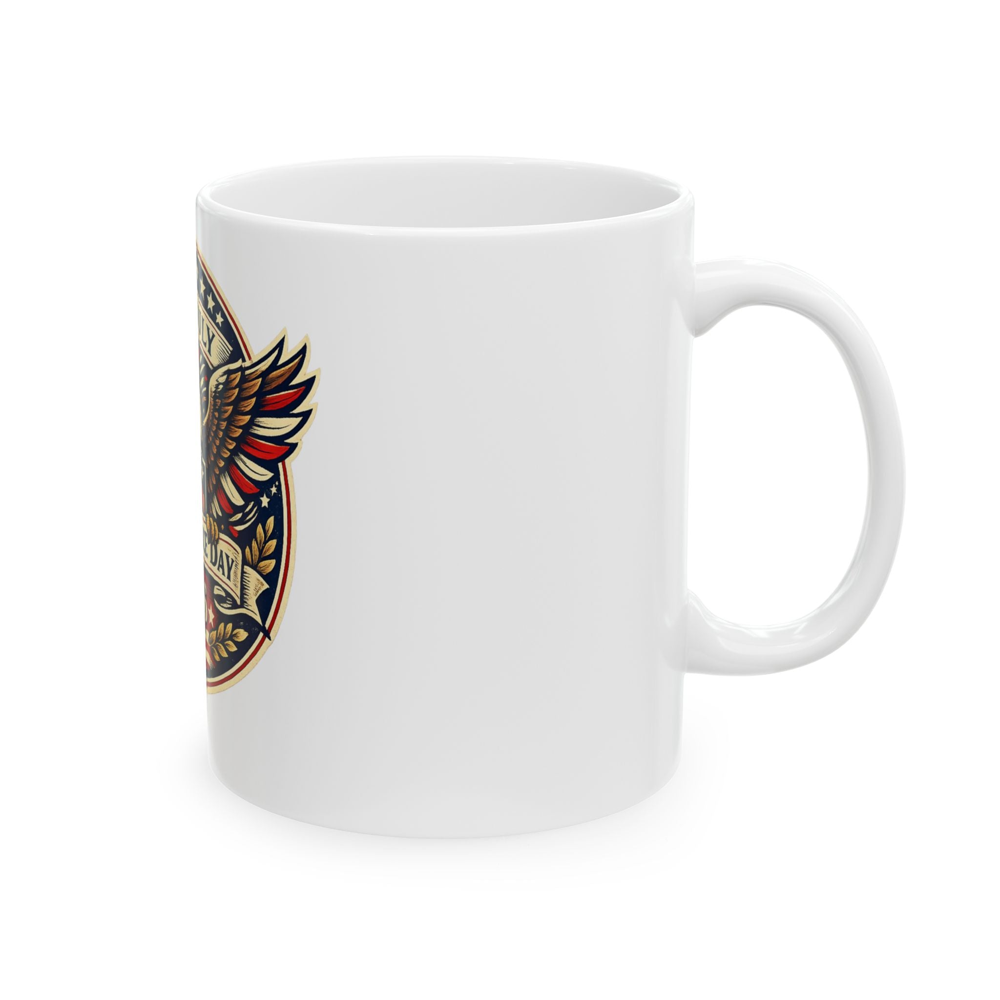 4th of July Eagle Ceramic Mug — 'Independence Day 1776' Patriotic Coffee Cup (11oz/15oz)
