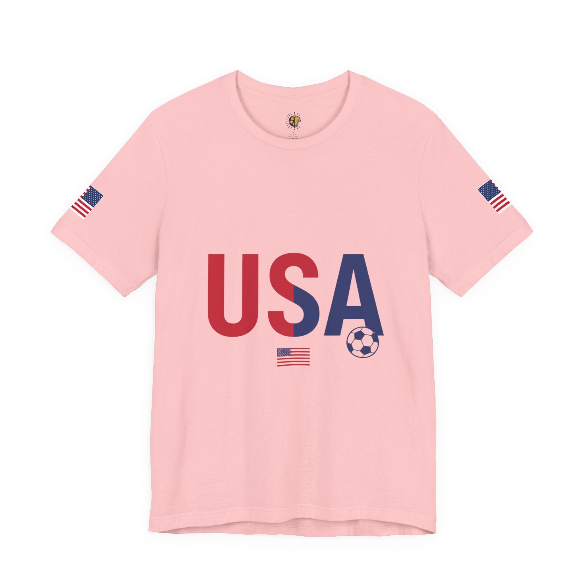 USA Soccer Tee — Patriotic Soccer Ball & Flag Shirt