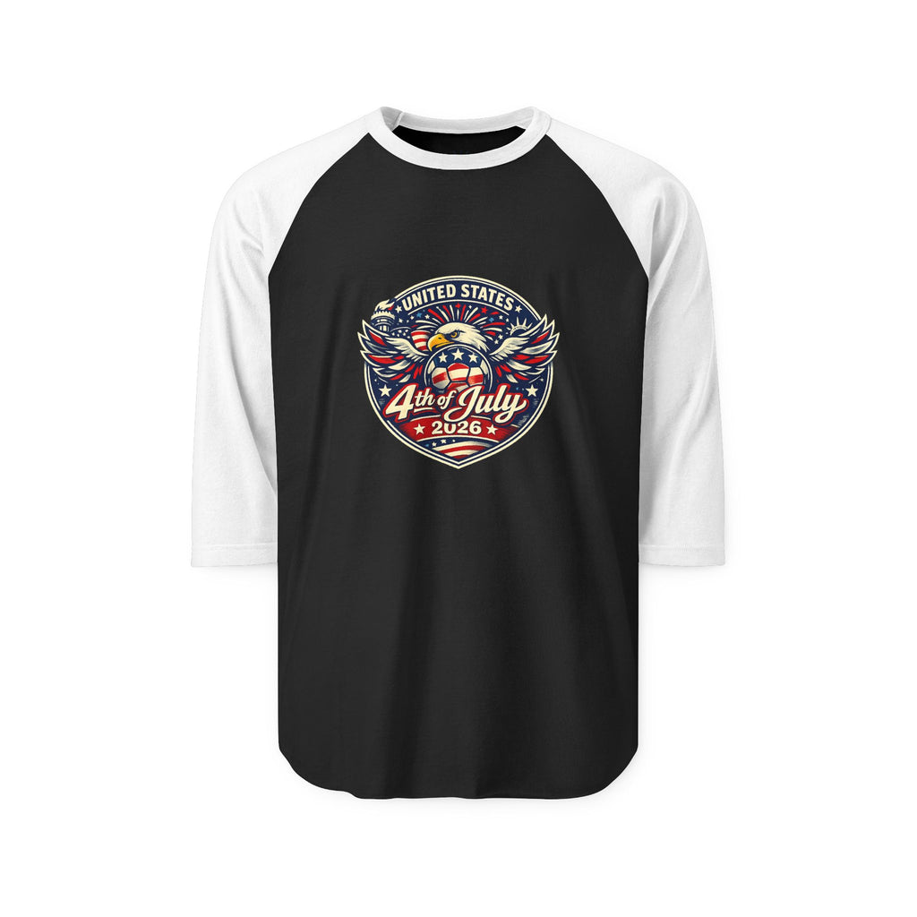 4th of July Raglan Shirt - USA Eagle Vintage Independence Day Baseball Tee