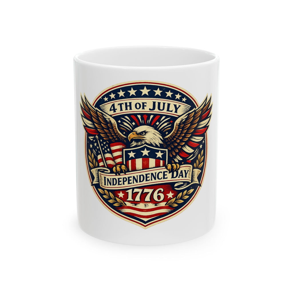 4th of July Eagle Ceramic Mug — 'Independence Day 1776' Patriotic Coffee Cup (11oz/15oz)