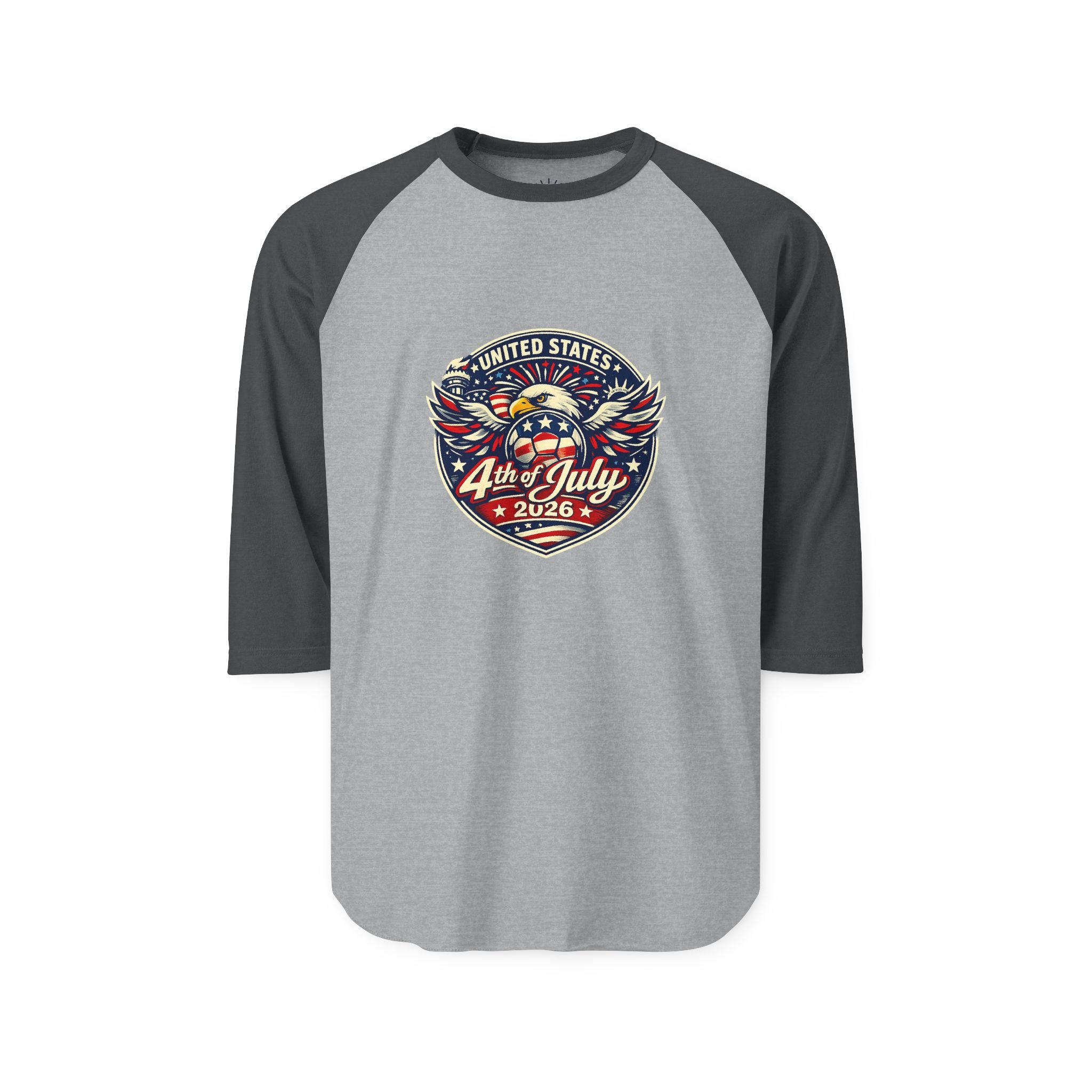 4th of July Raglan Shirt - USA Eagle Vintage Independence Day Baseball Tee