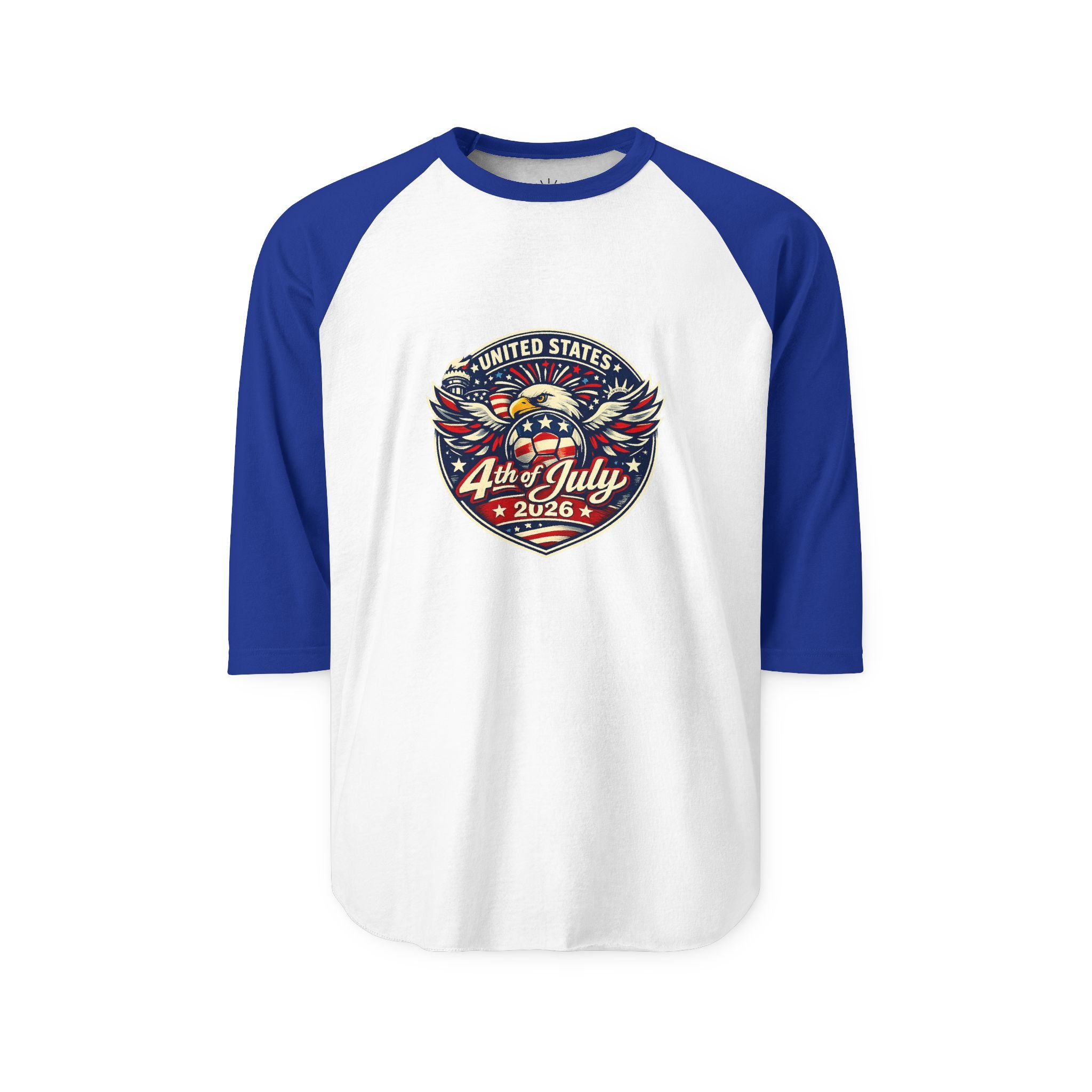 4th of July Raglan Shirt - USA Eagle Vintage Independence Day Baseball Tee